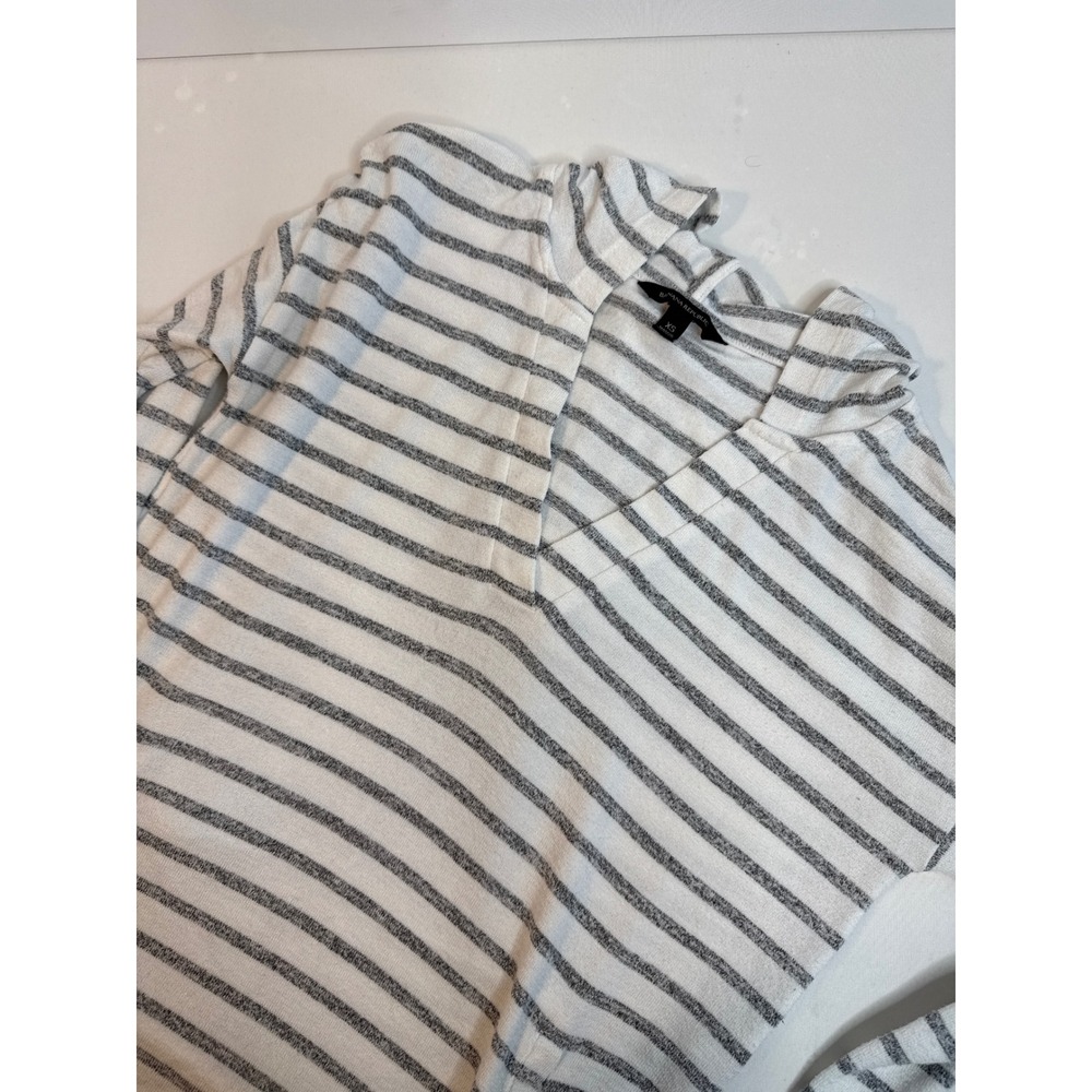 Banana Republic Striped V Neck Hoodie Lightweight‎ Pullover Casual Womens XS